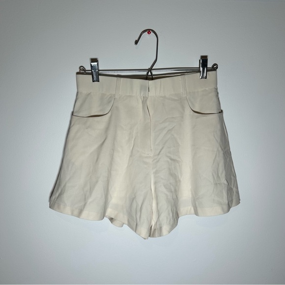 OGL Pants - OGL Tencel-Linen Mid Rise Fly Front Flared Shorts with Pockets Size Small